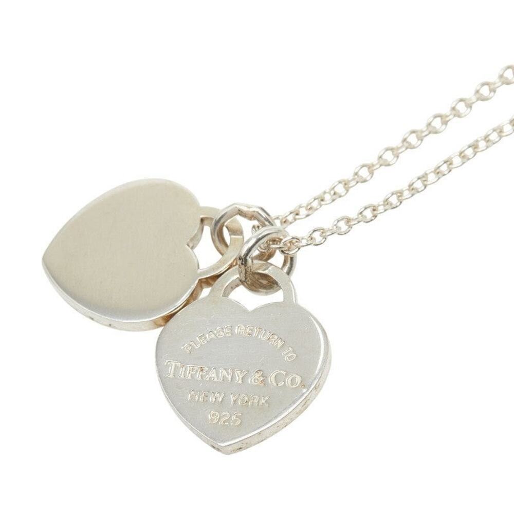 Tiffany & Co. Return To Tiffany Double Heart Tag Necklace Sterling Silver 925
